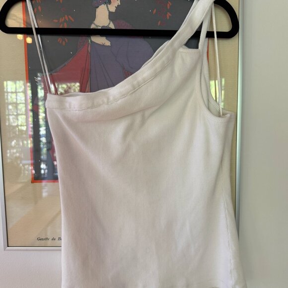 Anthropologie Off-White Asymmetrical Tank Top - Picture 2 of 5
